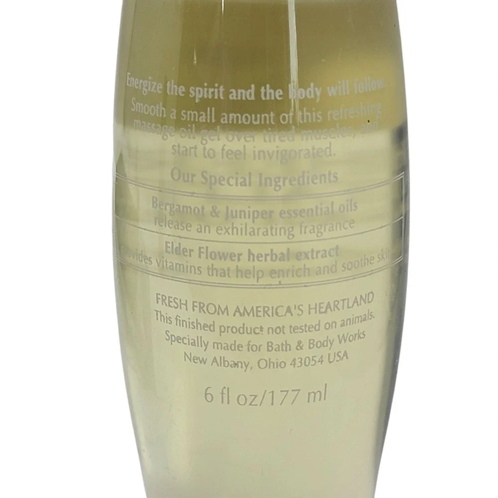 Vtg Bath Body Works Massage Oil Gel 4oz Sheer Vitality Bergamot Juniper Rare New